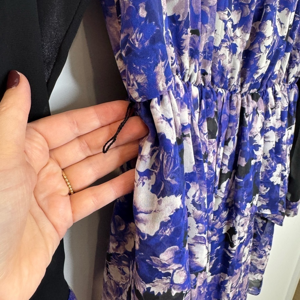 Robert Rodriguez Floral Print Silk Dress Sz 4 AMETHYST - Picture 9 of 13